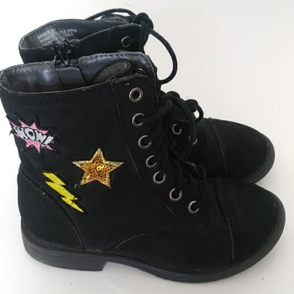 black suede combat boots